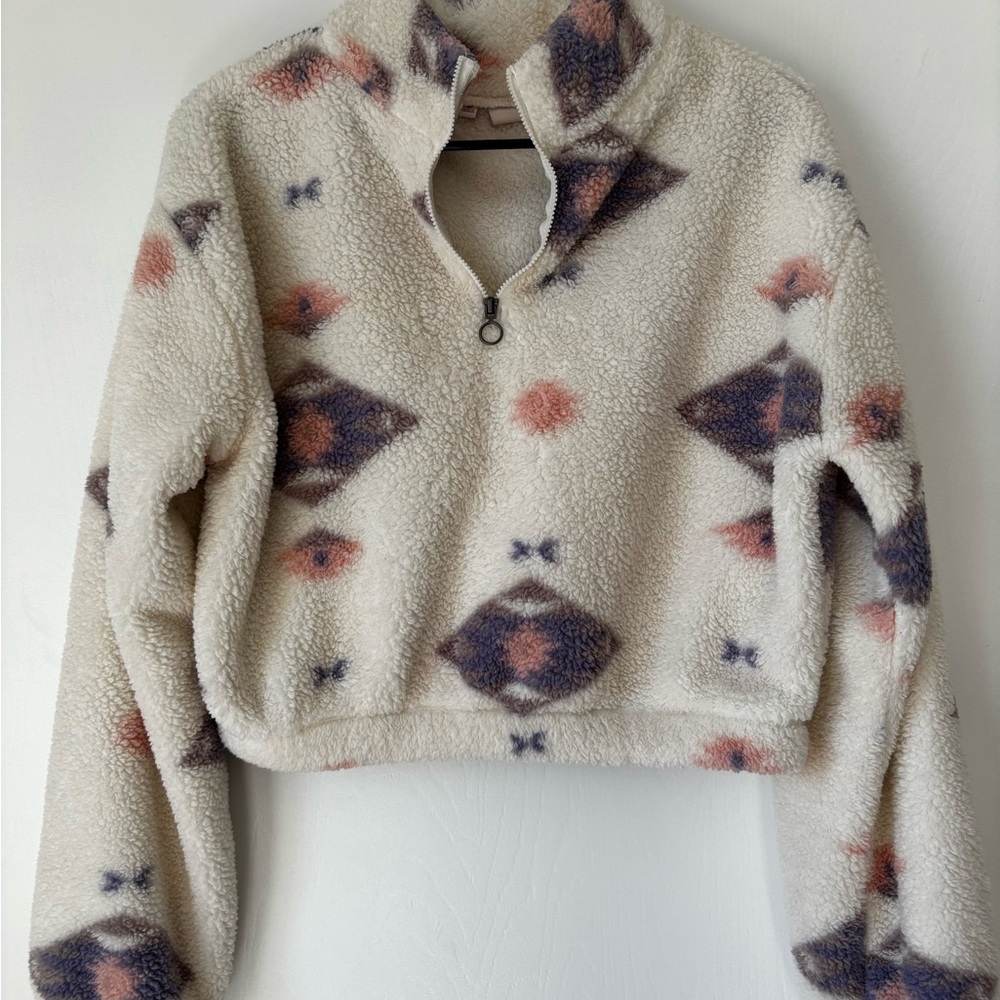 SO Cream and Pink Patterned Women's Sweatshirt